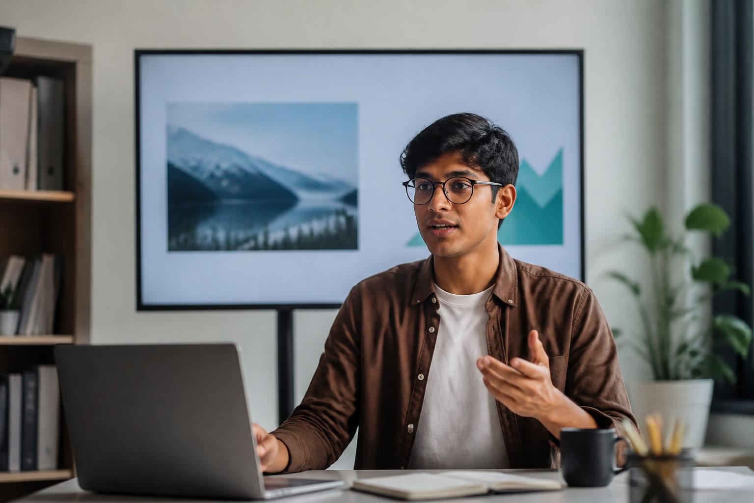 Mahasiswa mempresentasikan materi dengan memilih satu jendela aplikasi agar data pribadi tidak terlihat